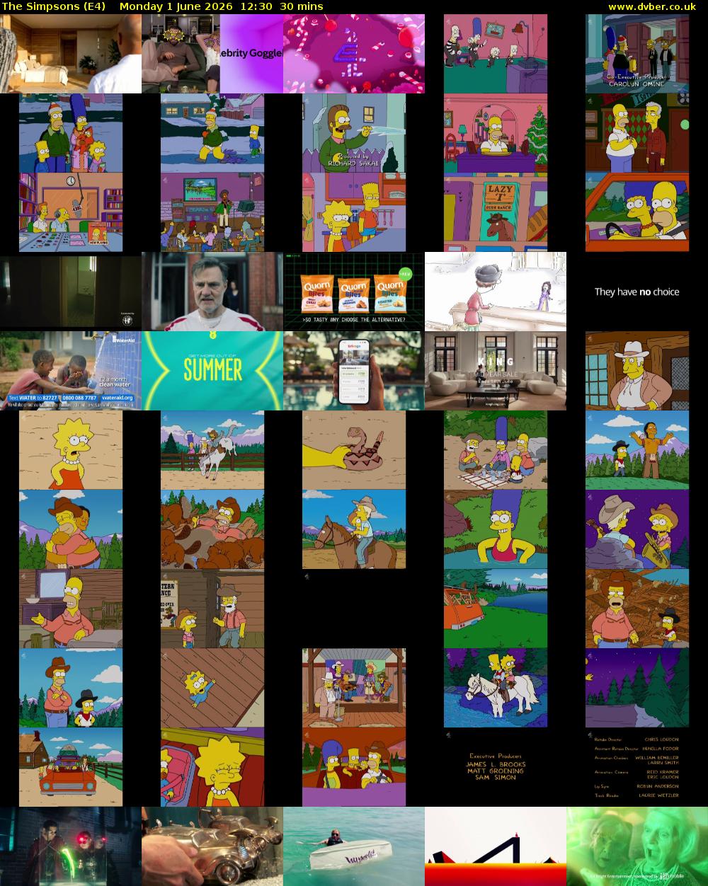 The Simpsons (E4) Monday 1 June 2026 12:30 - 13:00