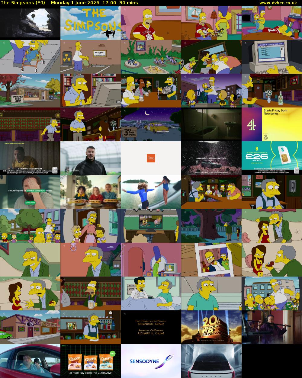 The Simpsons (E4) Monday 1 June 2026 17:00 - 17:30