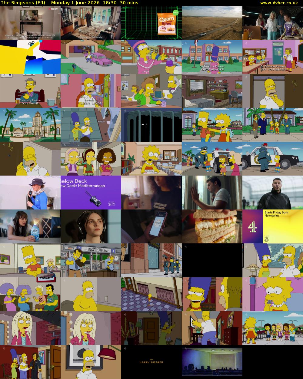 The Simpsons (E4) Monday 1 June 2026 18:30 - 19:00