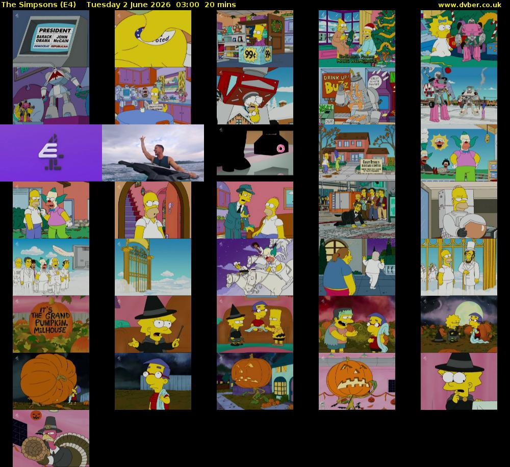 The Simpsons (E4) Tuesday 2 June 2026 03:00 - 03:20