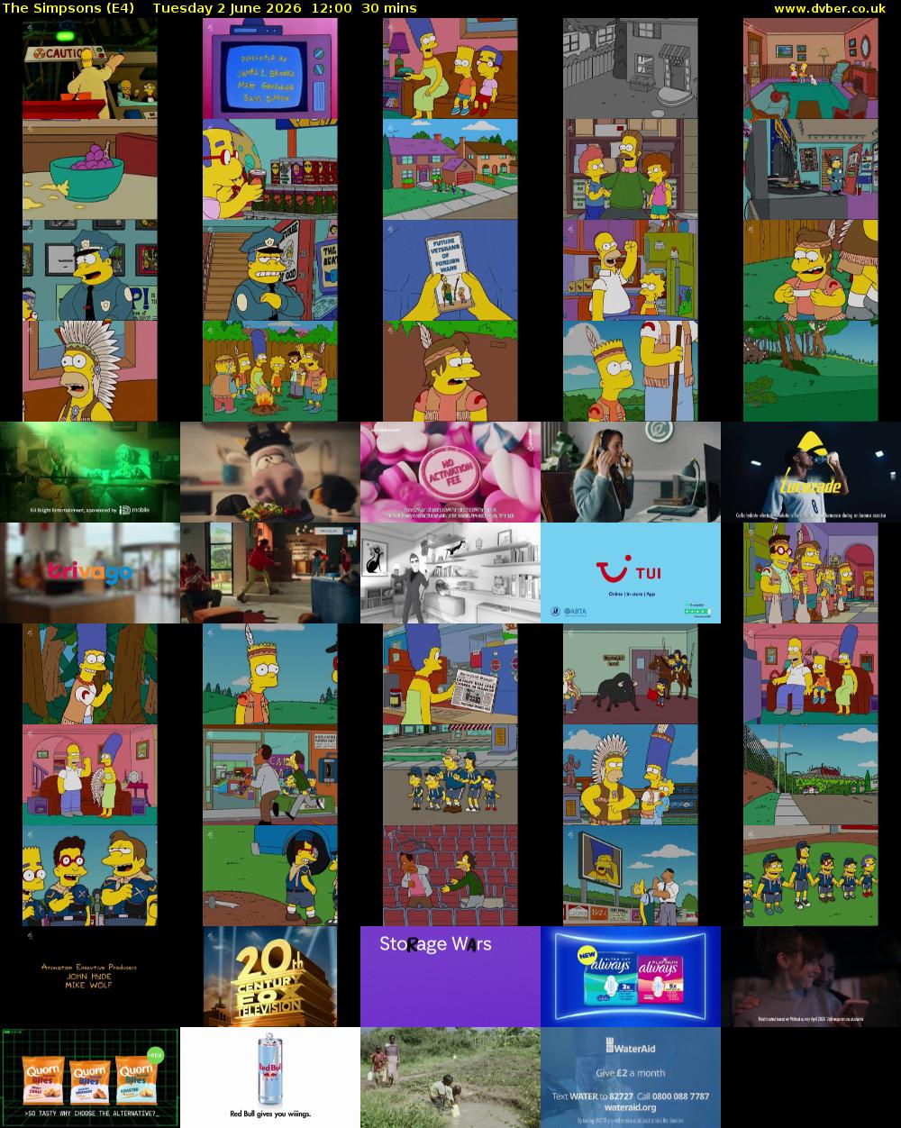 The Simpsons (E4) Tuesday 2 June 2026 12:00 - 12:30