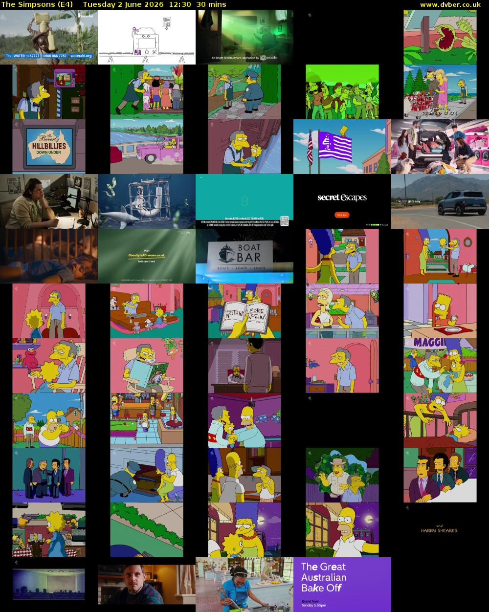 The Simpsons (E4) Tuesday 2 June 2026 12:30 - 13:00