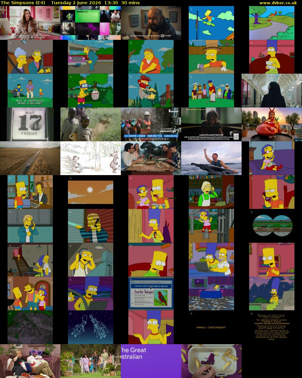 The Simpsons (E4) Tuesday 2 June 2026 13:30 - 14:00