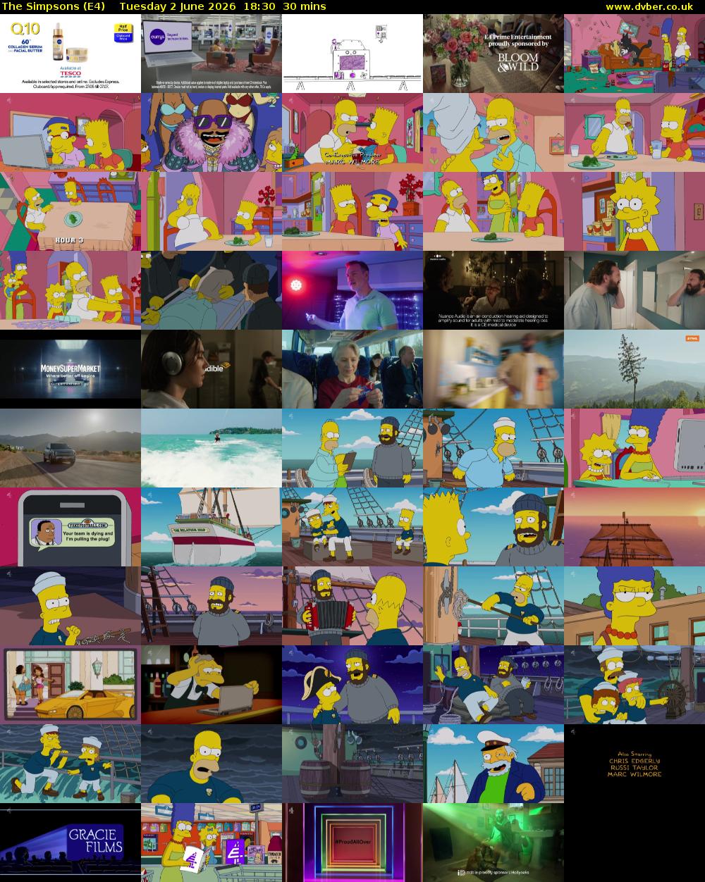 The Simpsons (E4) Tuesday 2 June 2026 18:30 - 19:00