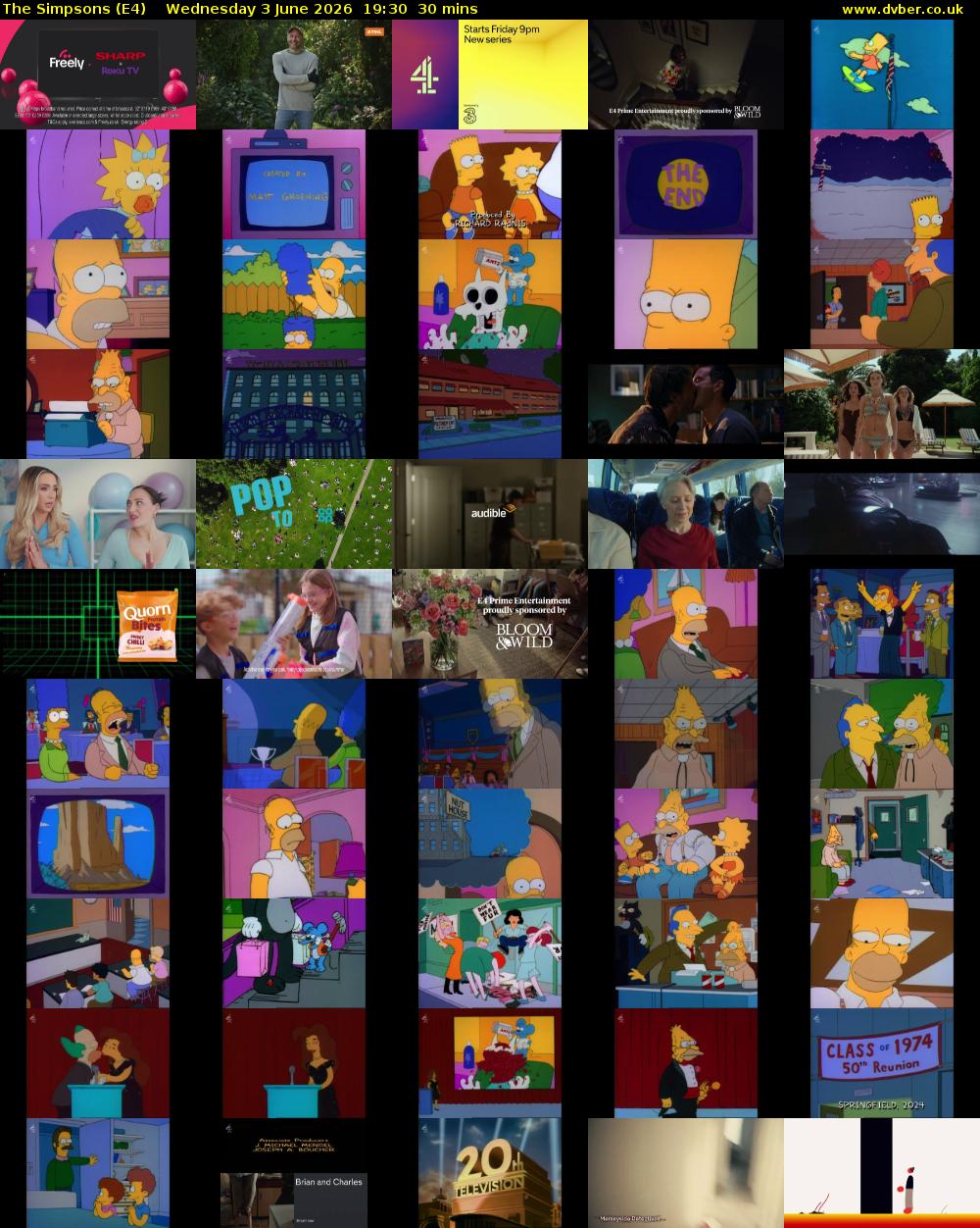 The Simpsons (E4) Wednesday 3 June 2026 19:30 - 20:00