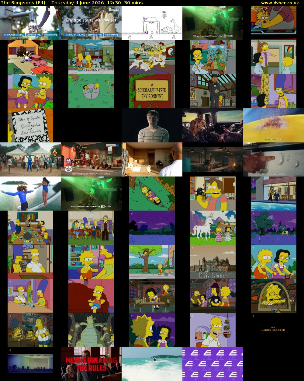 The Simpsons (E4) Thursday 4 June 2026 12:30 - 13:00