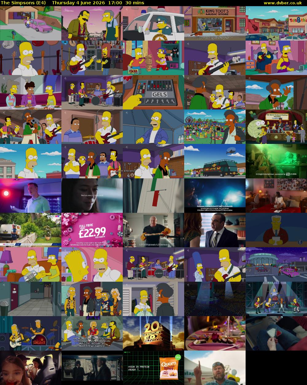 The Simpsons (E4) Thursday 4 June 2026 17:00 - 17:30