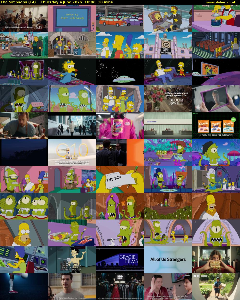 The Simpsons (E4) Thursday 4 June 2026 18:00 - 18:30