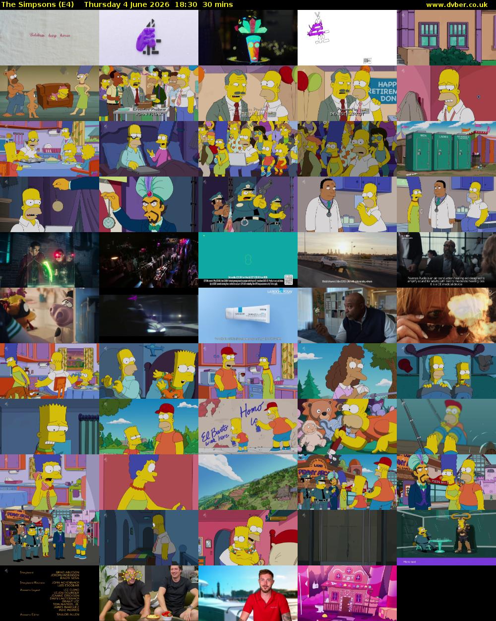 The Simpsons (E4) Thursday 4 June 2026 18:30 - 19:00