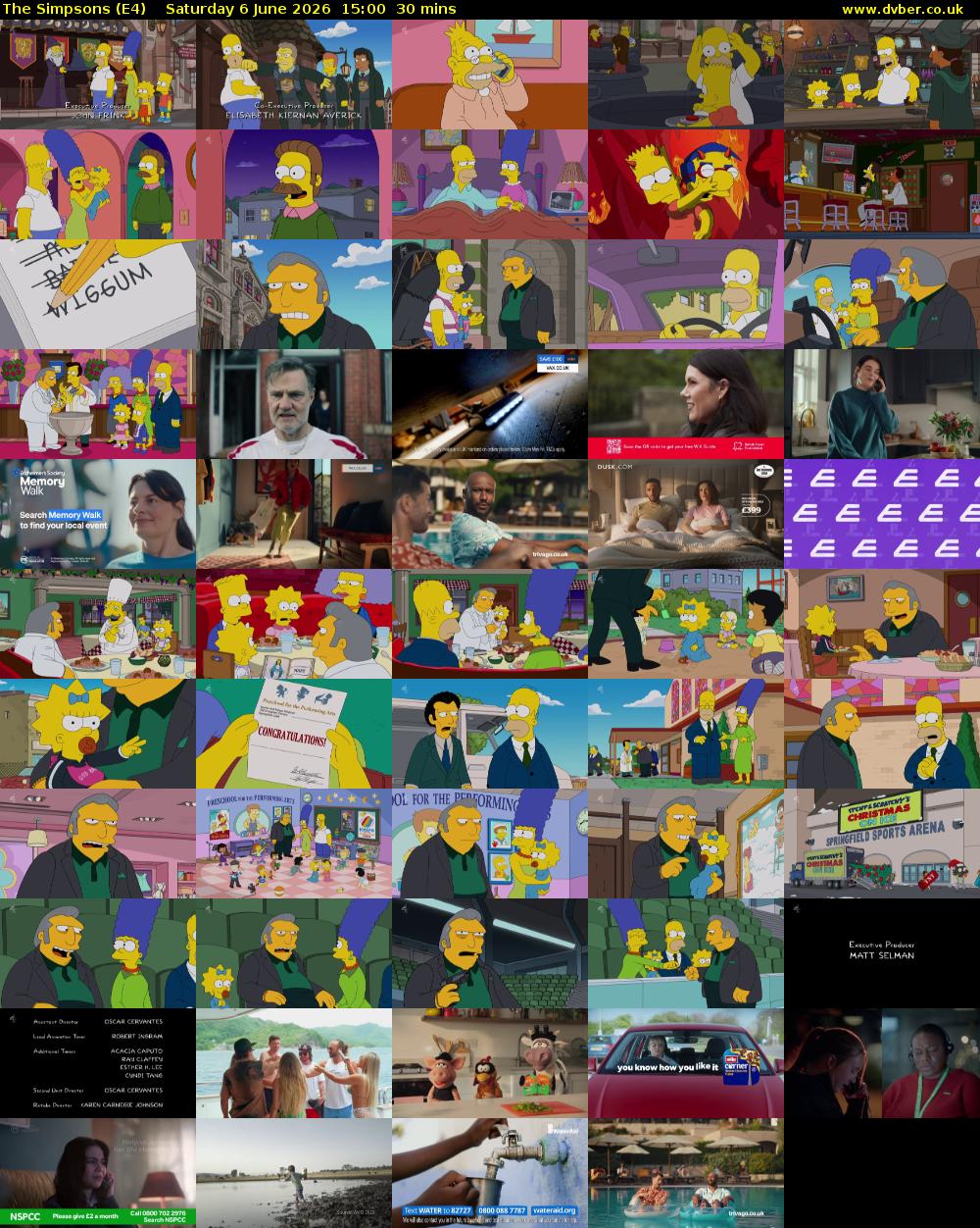 The Simpsons (E4) Saturday 6 June 2026 15:00 - 15:30