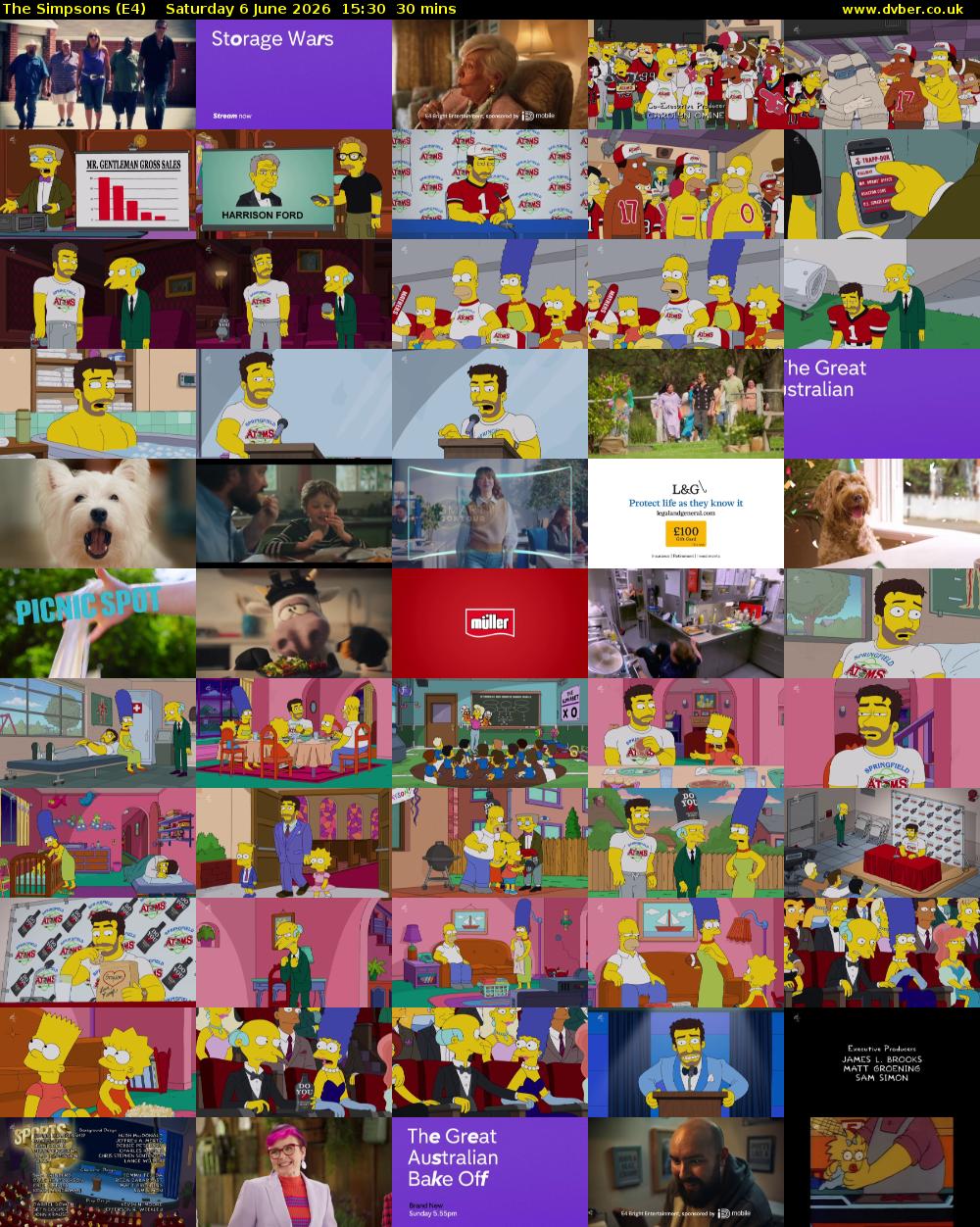 The Simpsons (E4) Saturday 6 June 2026 15:30 - 16:00