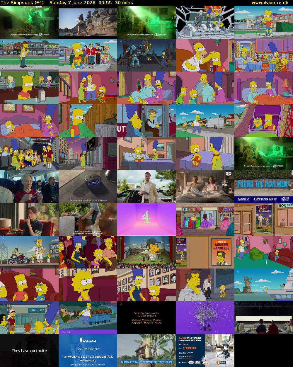 The Simpsons (E4) Sunday 7 June 2026 09:55 - 10:25