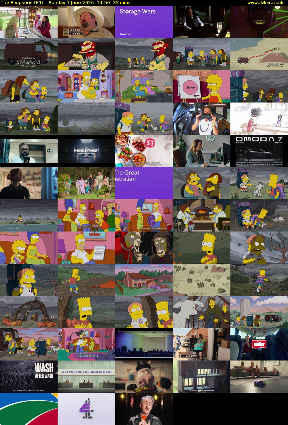 The Simpsons (E4) Sunday 7 June 2026 14:50 - 15:25