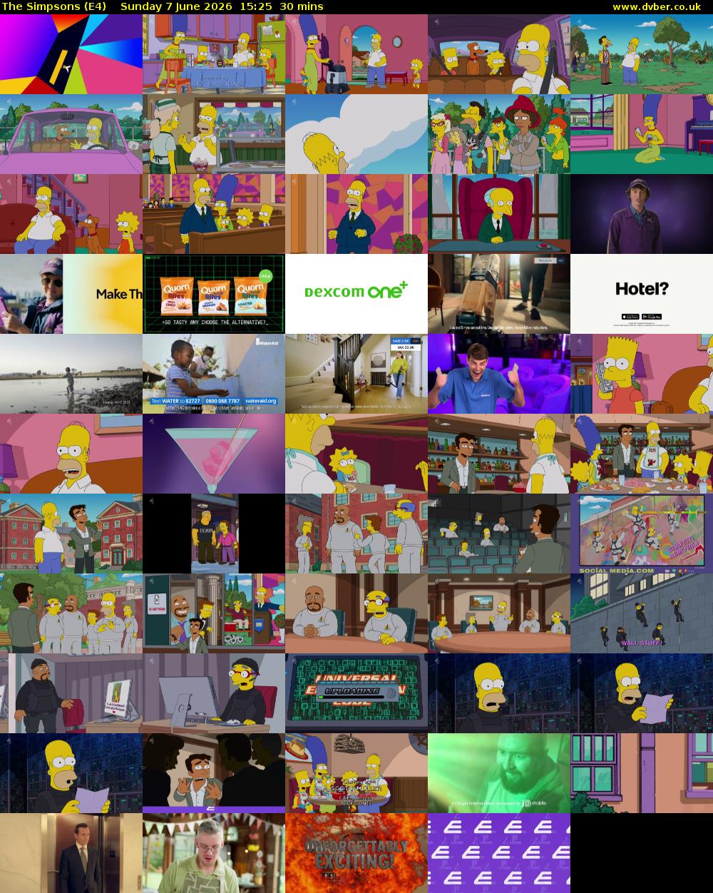 The Simpsons (E4) Sunday 7 June 2026 15:25 - 15:55