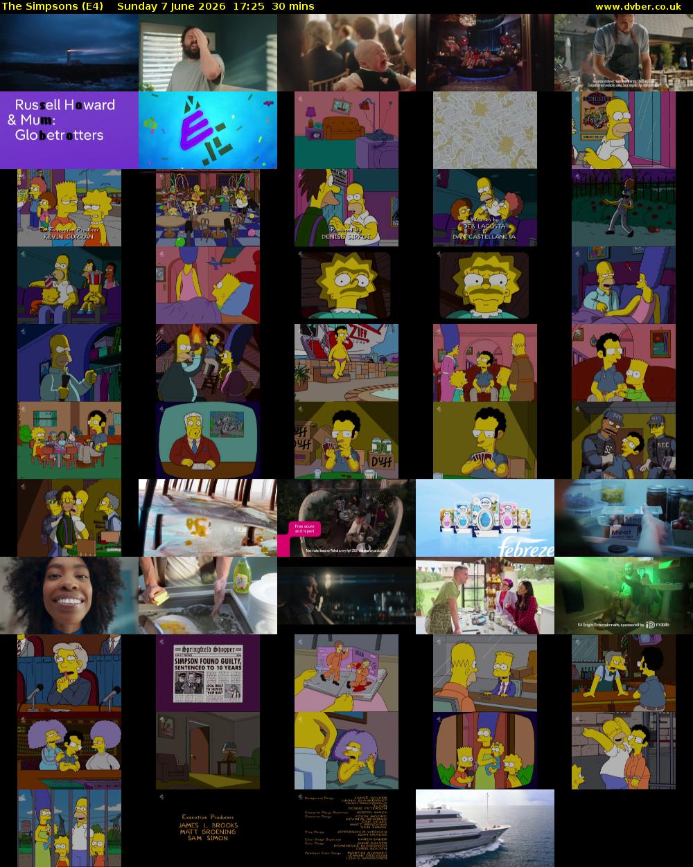 The Simpsons (E4) Sunday 7 June 2026 17:25 - 17:55