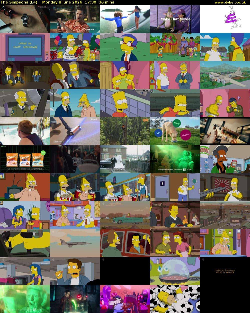The Simpsons (E4) Monday 8 June 2026 17:30 - 18:00