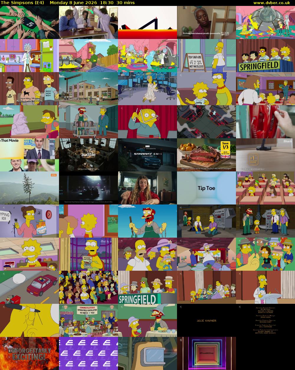The Simpsons (E4) Monday 8 June 2026 18:30 - 19:00