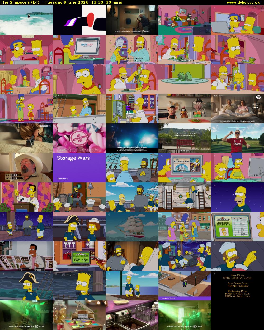 The Simpsons (E4) Tuesday 9 June 2026 13:30 - 14:00