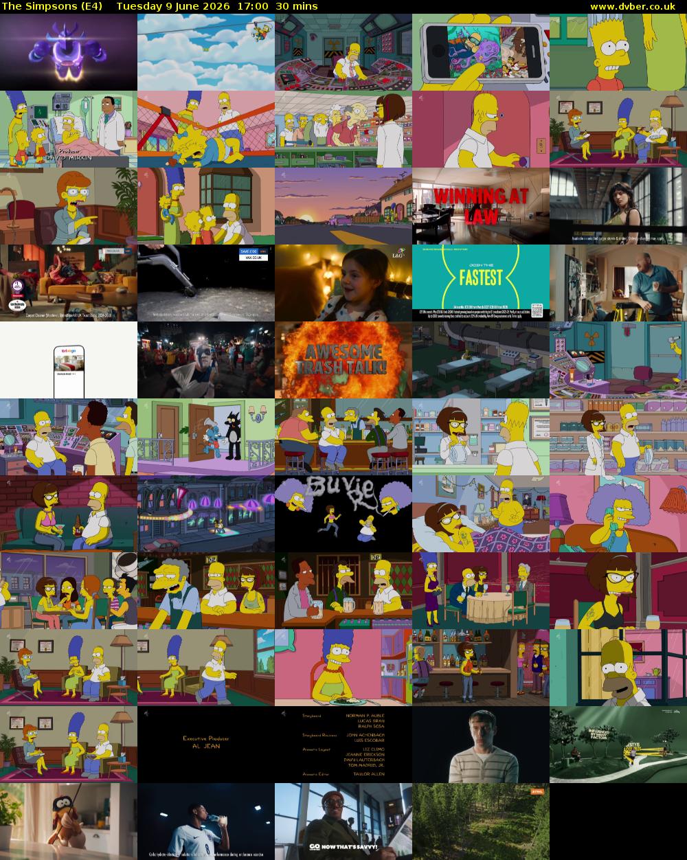 The Simpsons (E4) Tuesday 9 June 2026 17:00 - 17:30