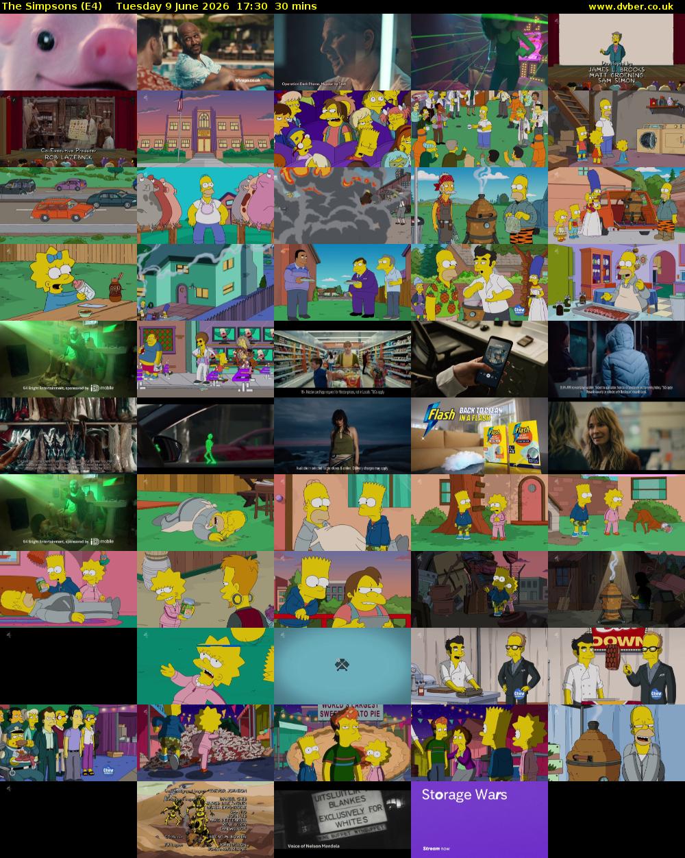 The Simpsons (E4) Tuesday 9 June 2026 17:30 - 18:00