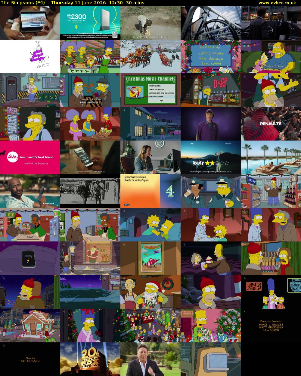 The Simpsons (E4) Thursday 11 June 2026 12:30 - 13:00