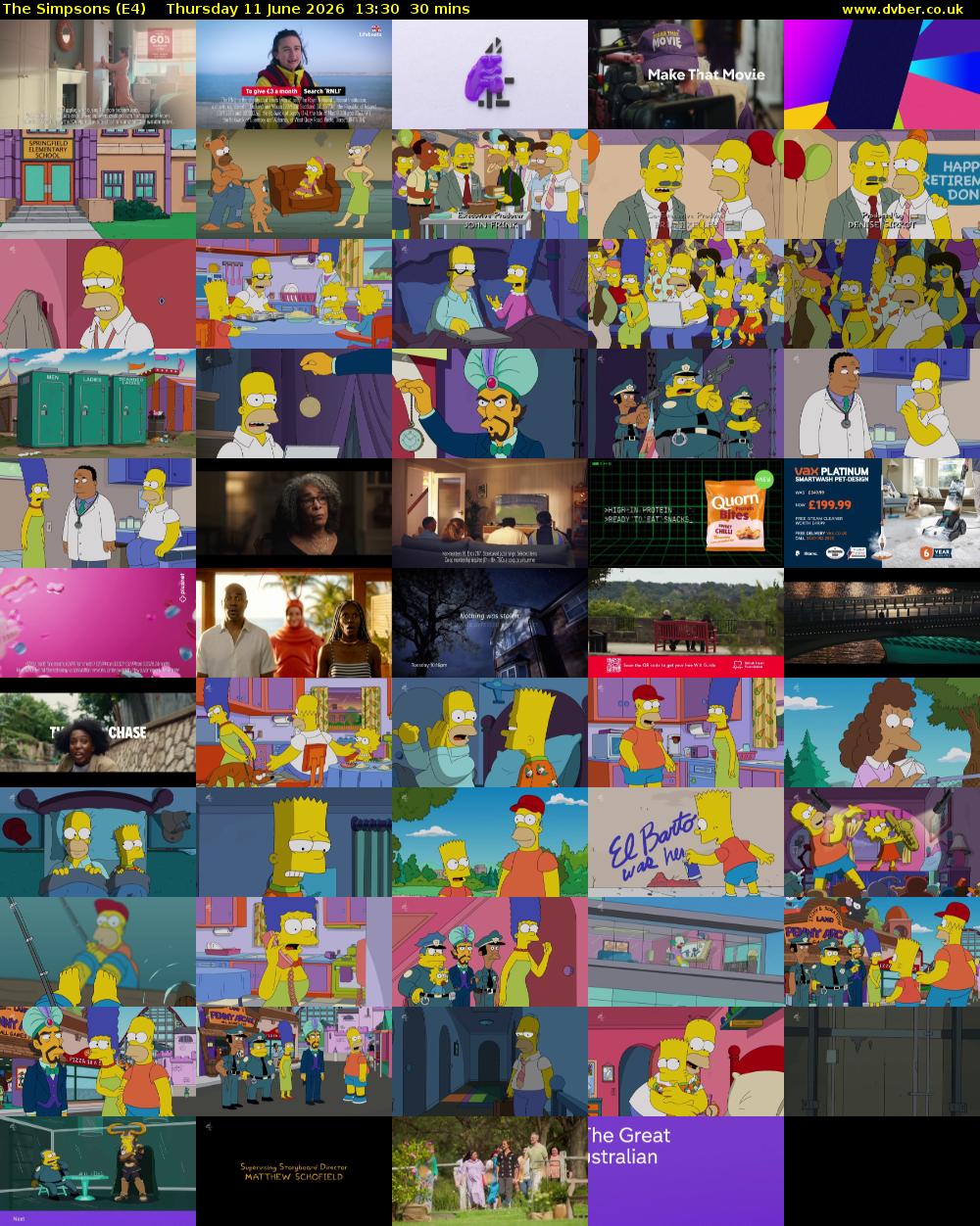The Simpsons (E4) Thursday 11 June 2026 13:30 - 14:00