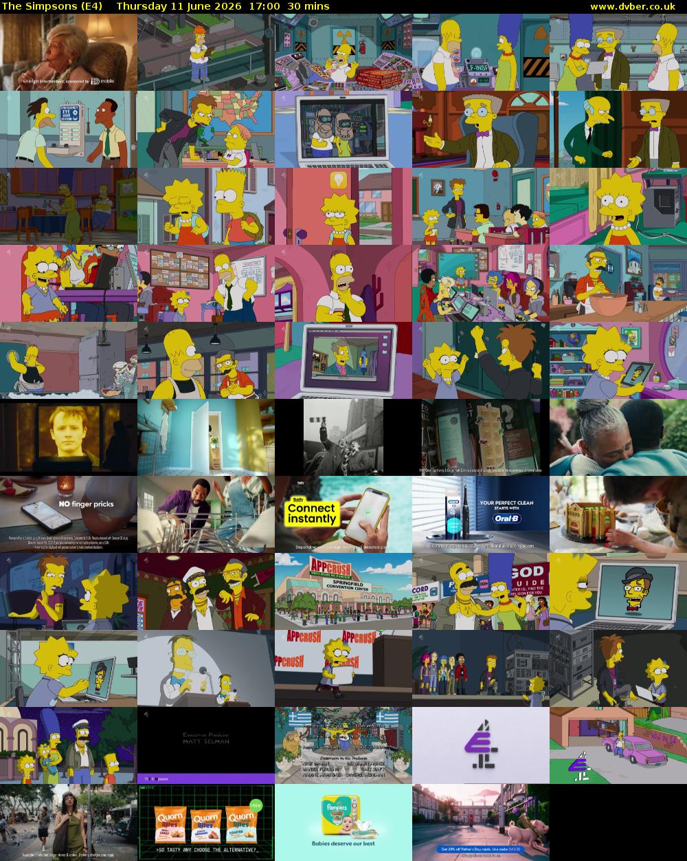 The Simpsons (E4) Thursday 11 June 2026 17:00 - 17:30