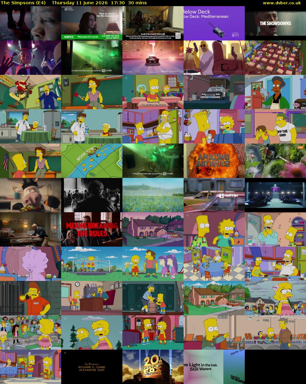 The Simpsons (E4) Thursday 11 June 2026 17:30 - 18:00