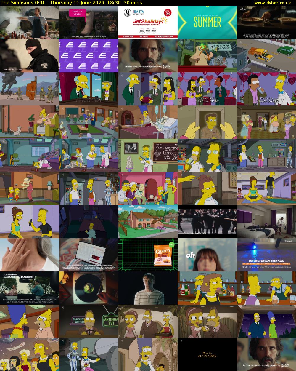 The Simpsons (E4) Thursday 11 June 2026 18:30 - 19:00