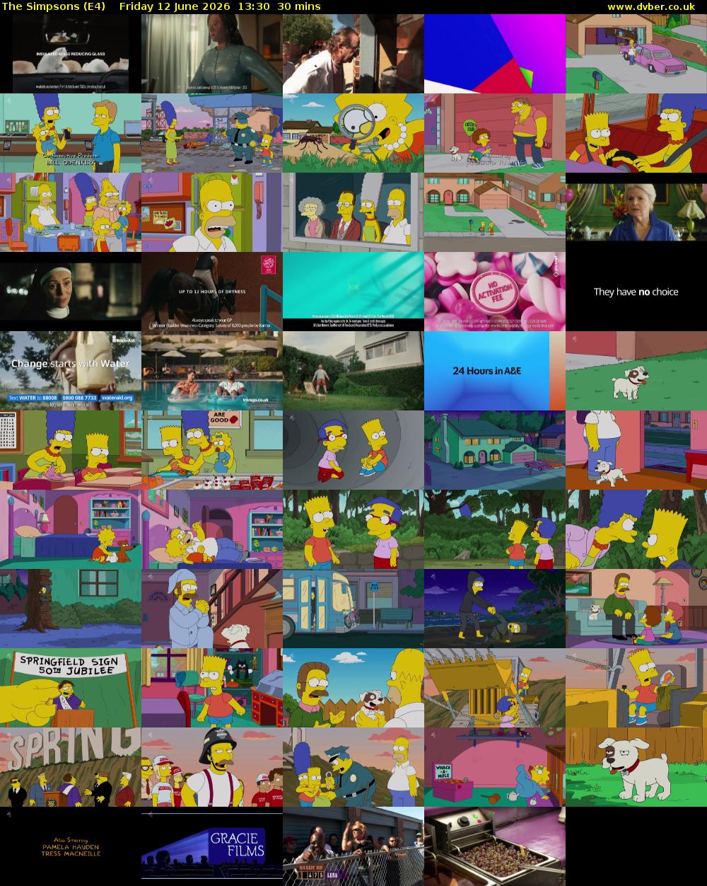 The Simpsons (E4) Friday 12 June 2026 13:30 - 14:00