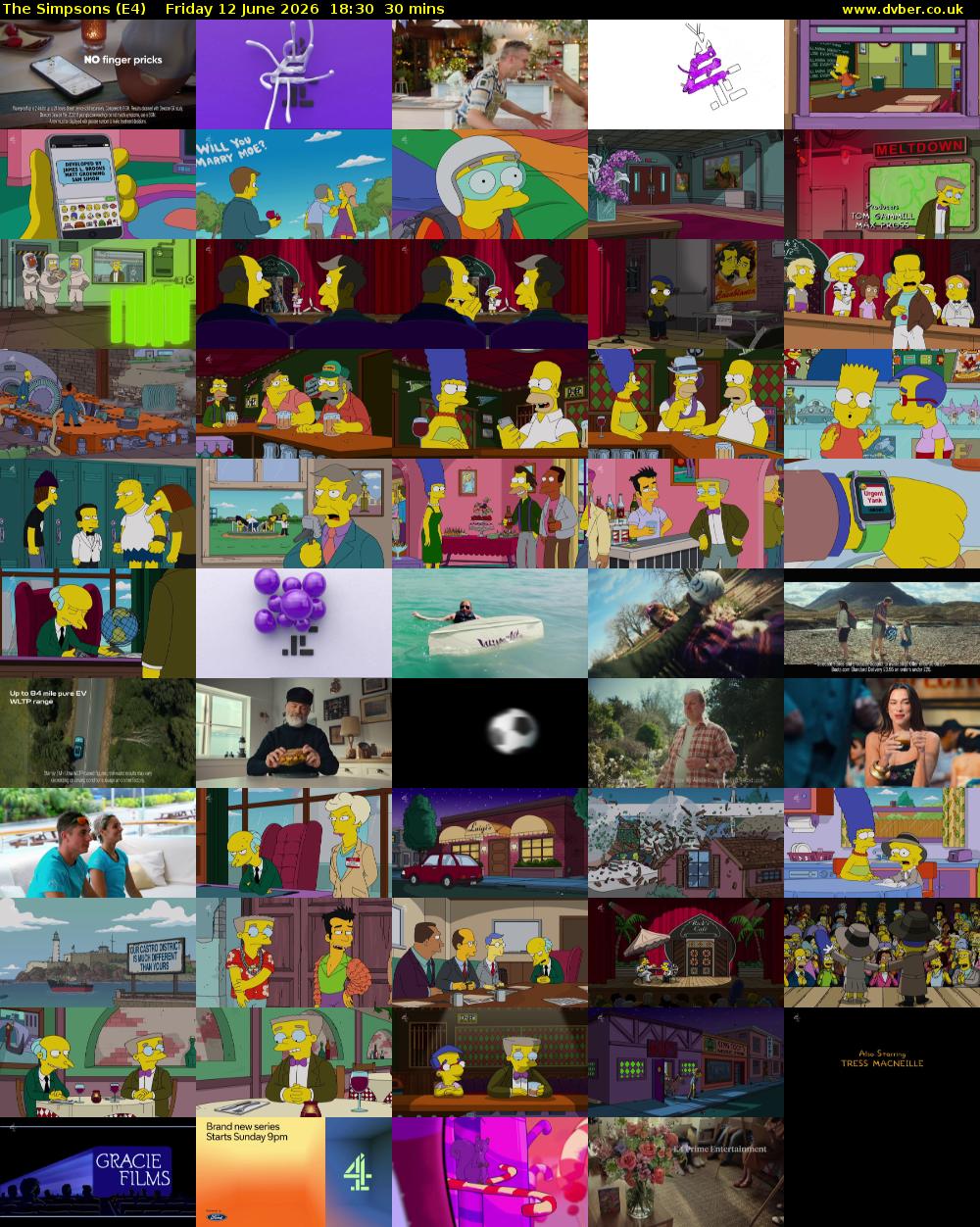 The Simpsons (E4) Friday 12 June 2026 18:30 - 19:00