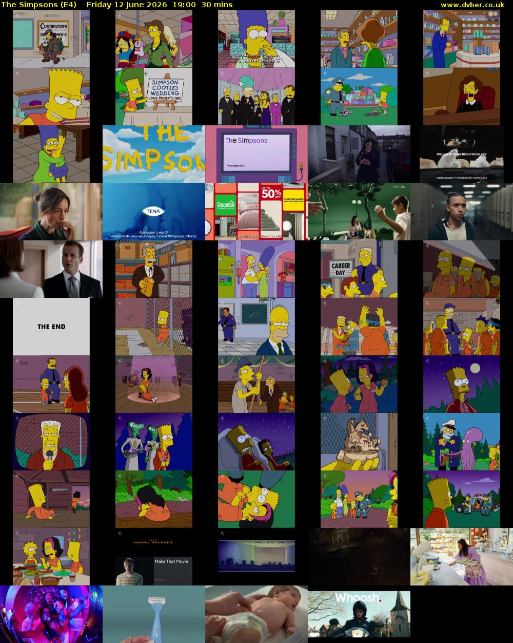The Simpsons (E4) Friday 12 June 2026 19:00 - 19:30