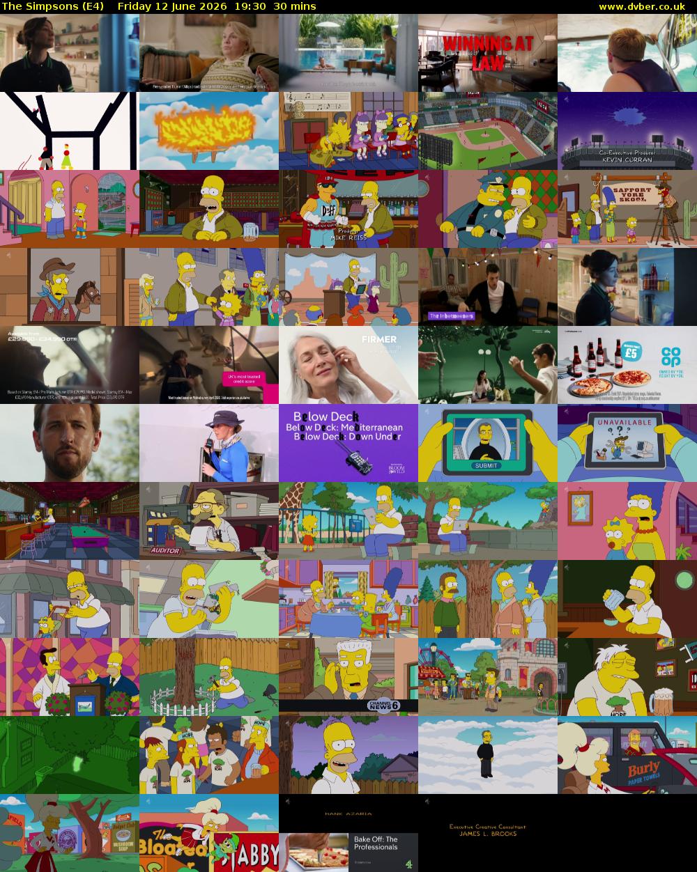 The Simpsons (E4) Friday 12 June 2026 19:30 - 20:00