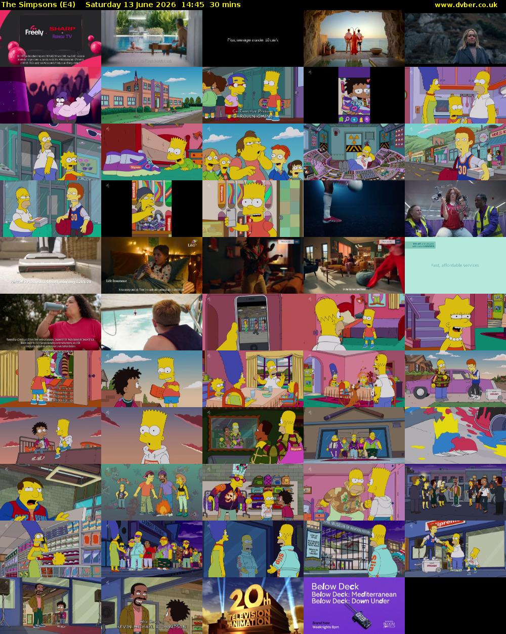 The Simpsons (E4) Saturday 13 June 2026 14:45 - 15:15