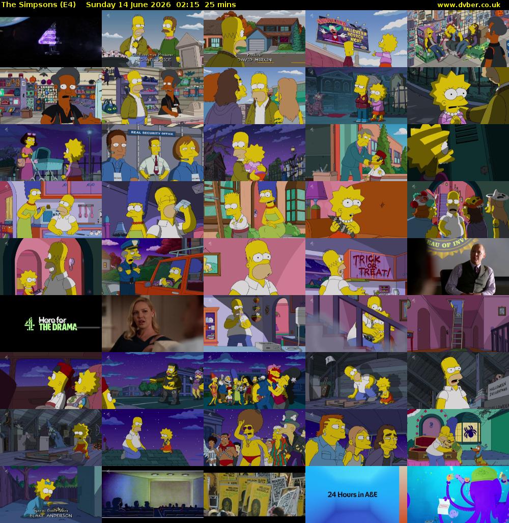 The Simpsons (E4) Sunday 14 June 2026 02:15 - 02:40