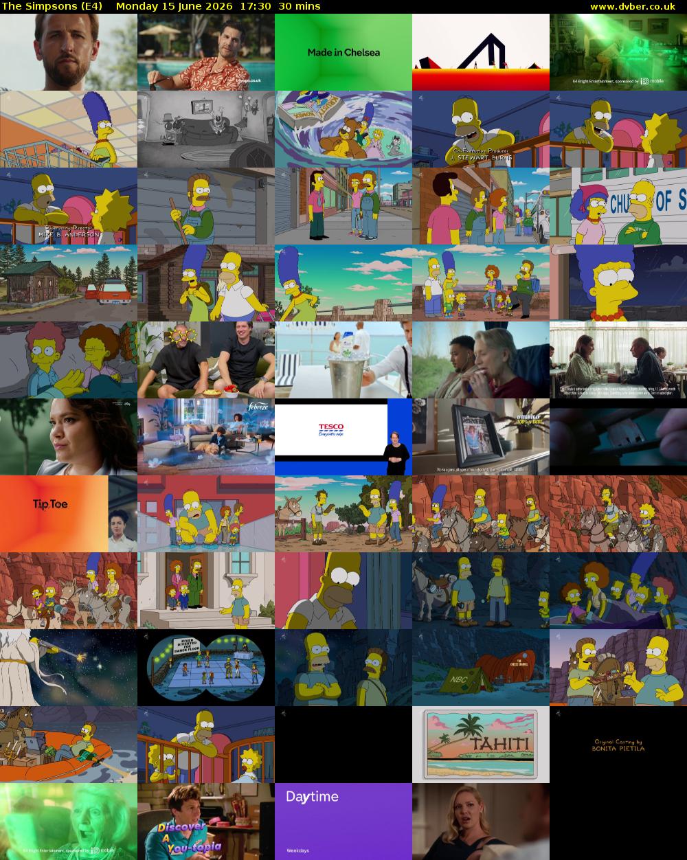 The Simpsons (E4) Monday 15 June 2026 17:30 - 18:00