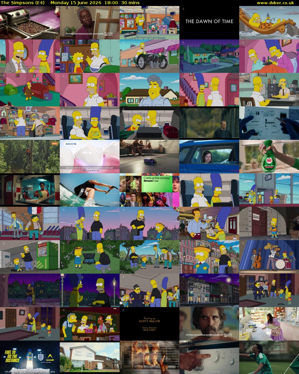 The Simpsons (E4) Monday 15 June 2026 18:00 - 18:30