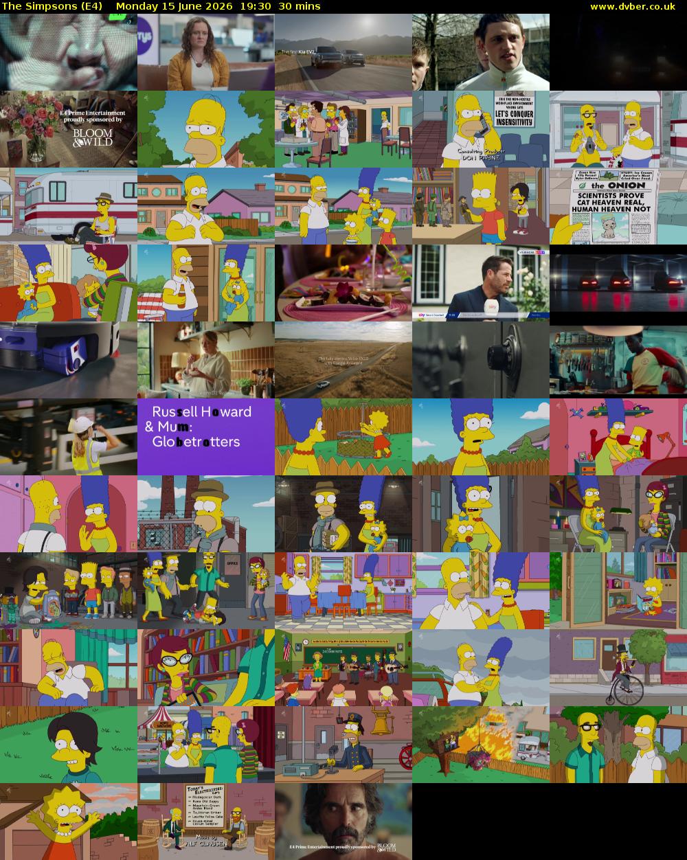 The Simpsons (E4) Monday 15 June 2026 19:30 - 20:00