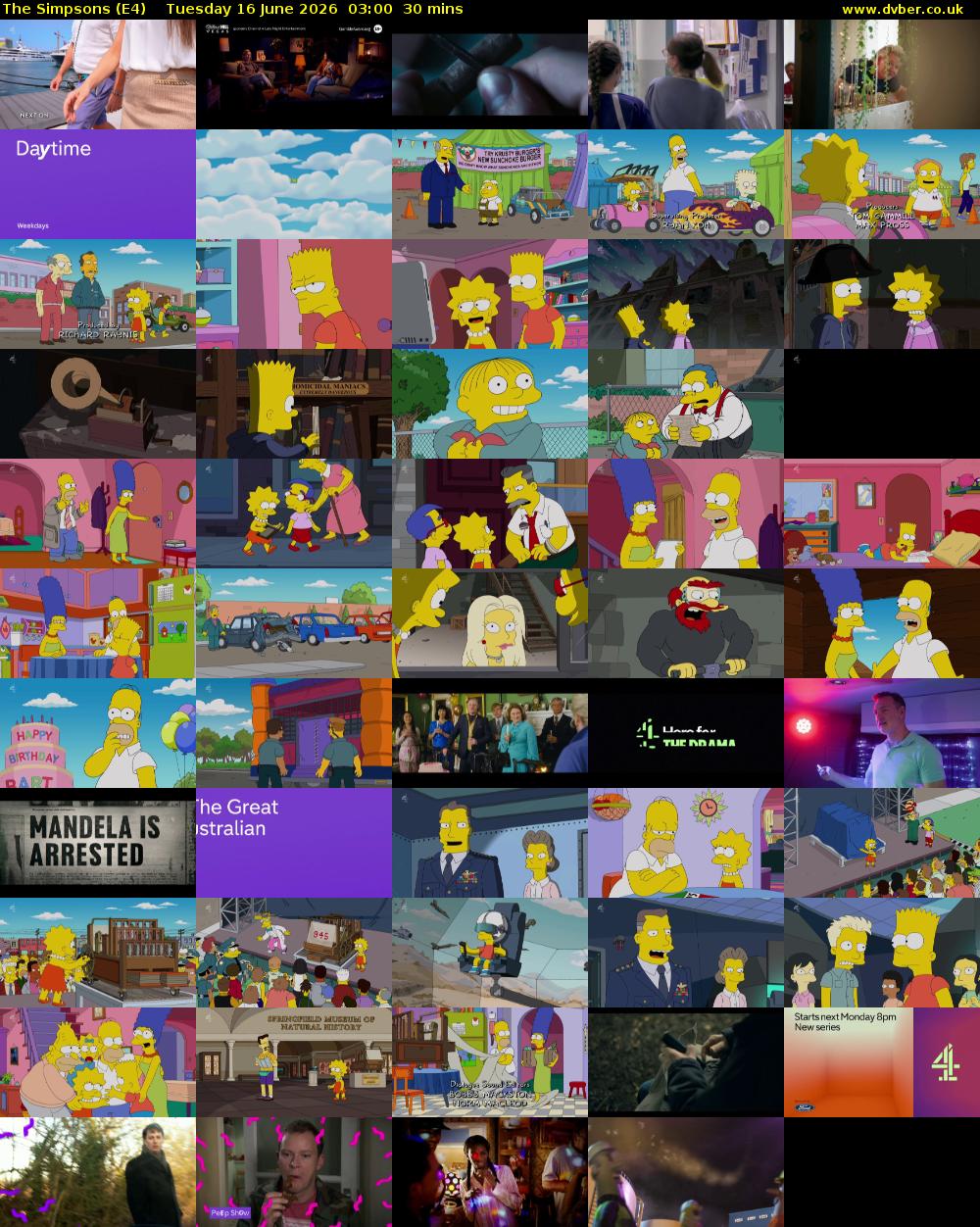 The Simpsons (E4) Tuesday 16 June 2026 03:00 - 03:30