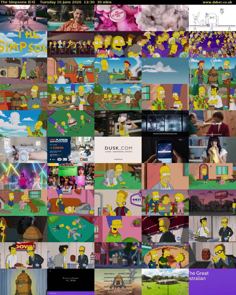 The Simpsons (E4) Tuesday 16 June 2026 12:30 - 13:00