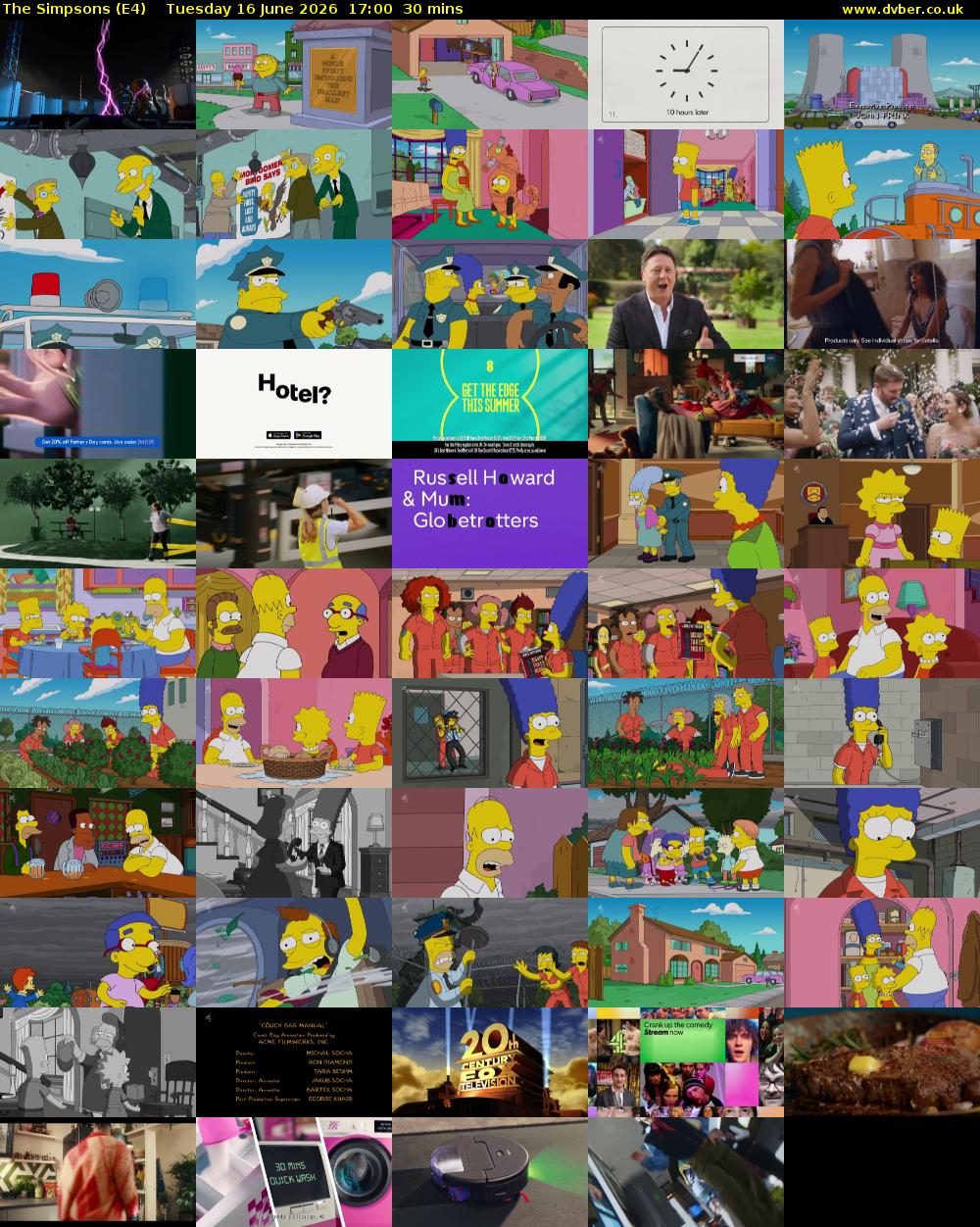 The Simpsons (E4) Tuesday 16 June 2026 17:00 - 17:30