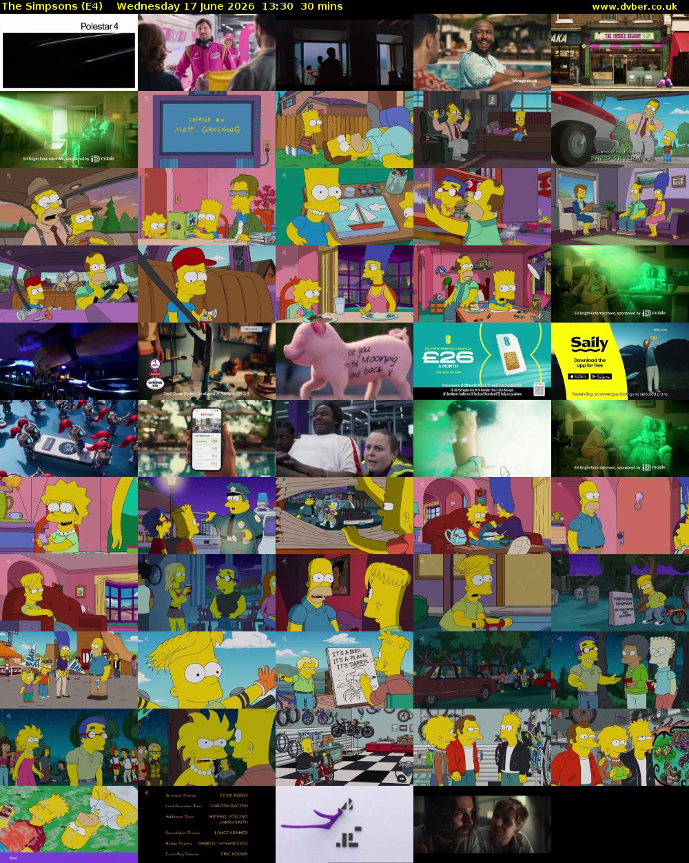 The Simpsons (E4) Wednesday 17 June 2026 13:30 - 14:00
