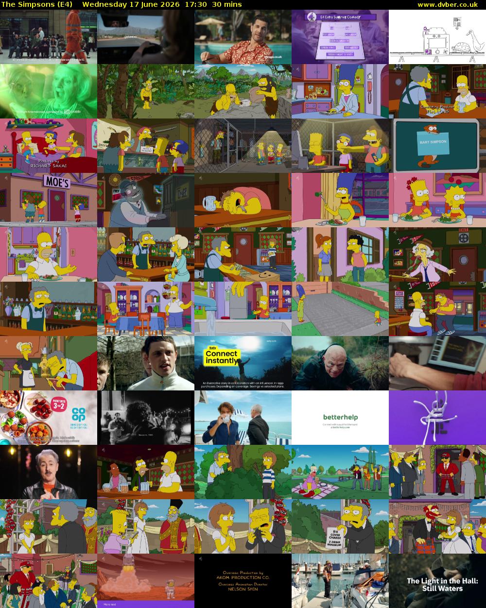 The Simpsons (E4) Wednesday 17 June 2026 17:30 - 18:00