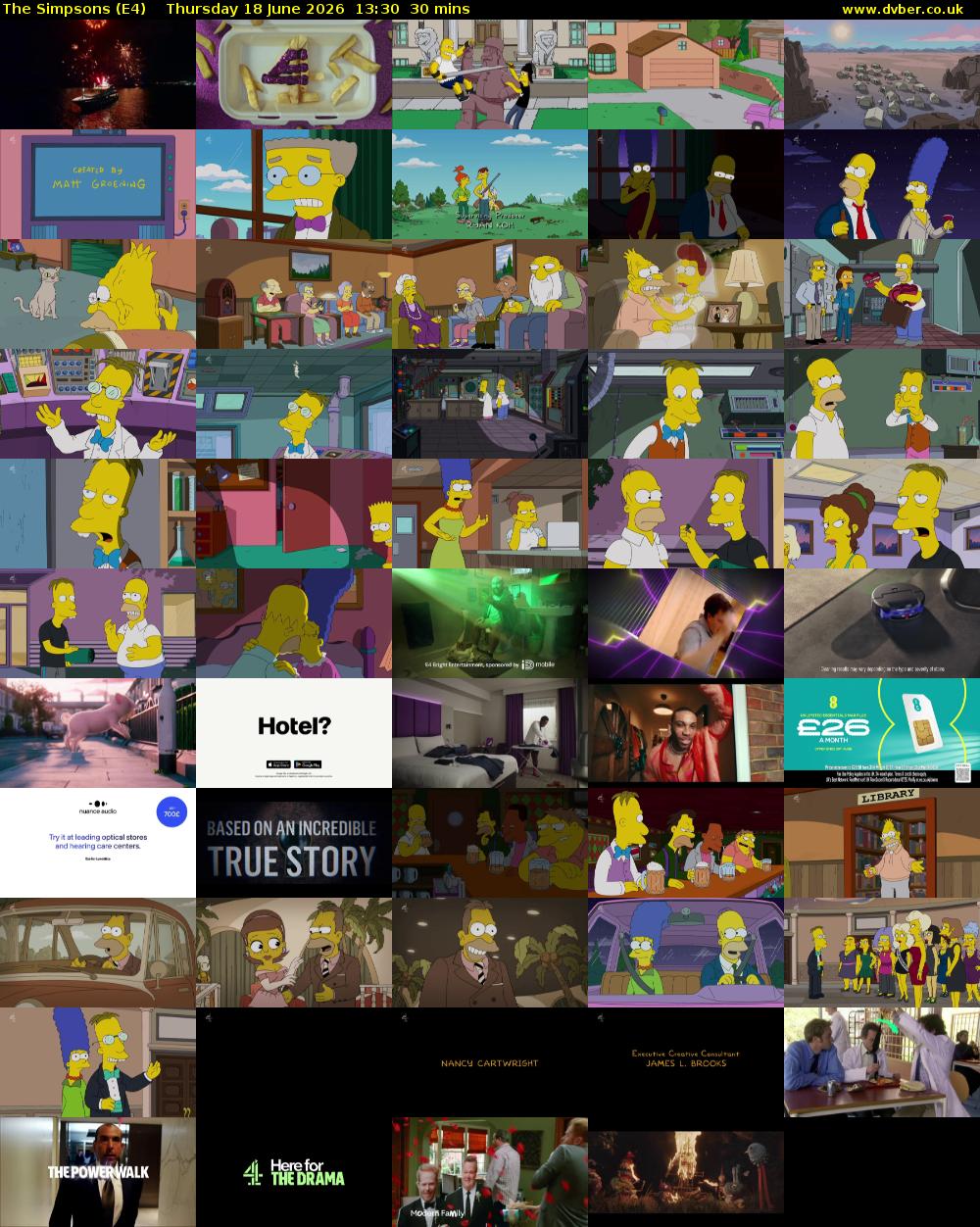 The Simpsons (E4) Thursday 18 June 2026 13:30 - 14:00