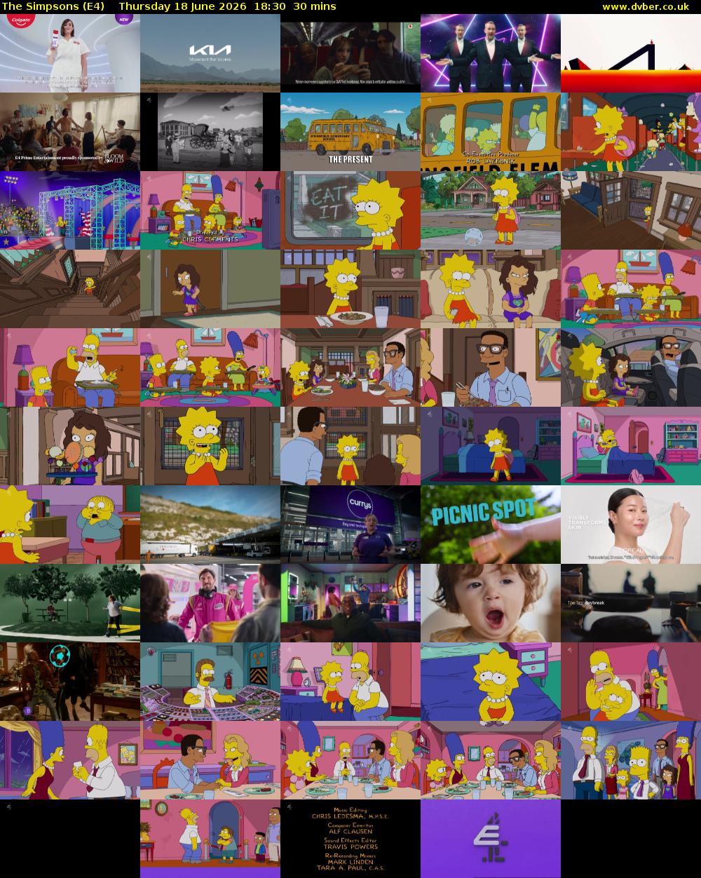 The Simpsons (E4) Thursday 18 June 2026 18:30 - 19:00