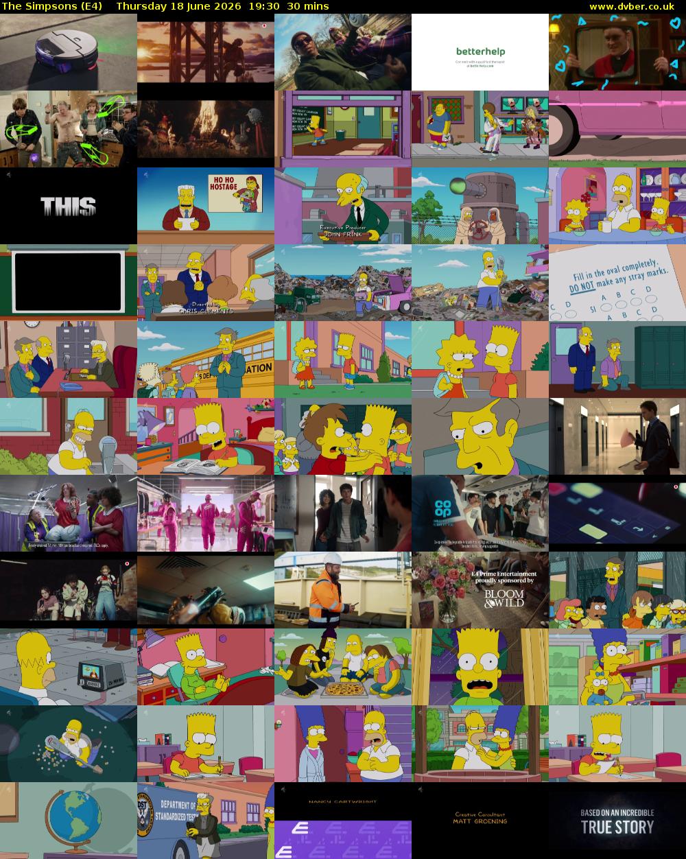 The Simpsons (E4) Thursday 18 June 2026 19:30 - 20:00
