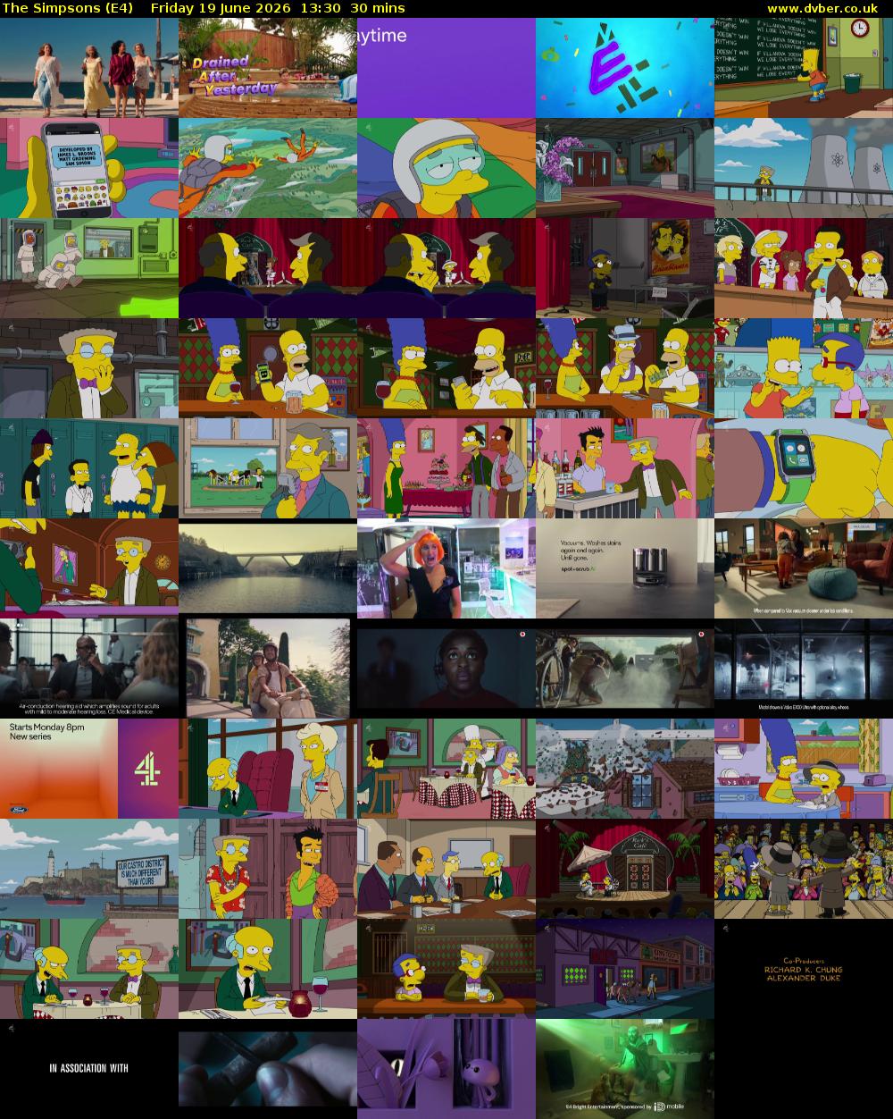 The Simpsons (E4) Friday 19 June 2026 13:30 - 14:00