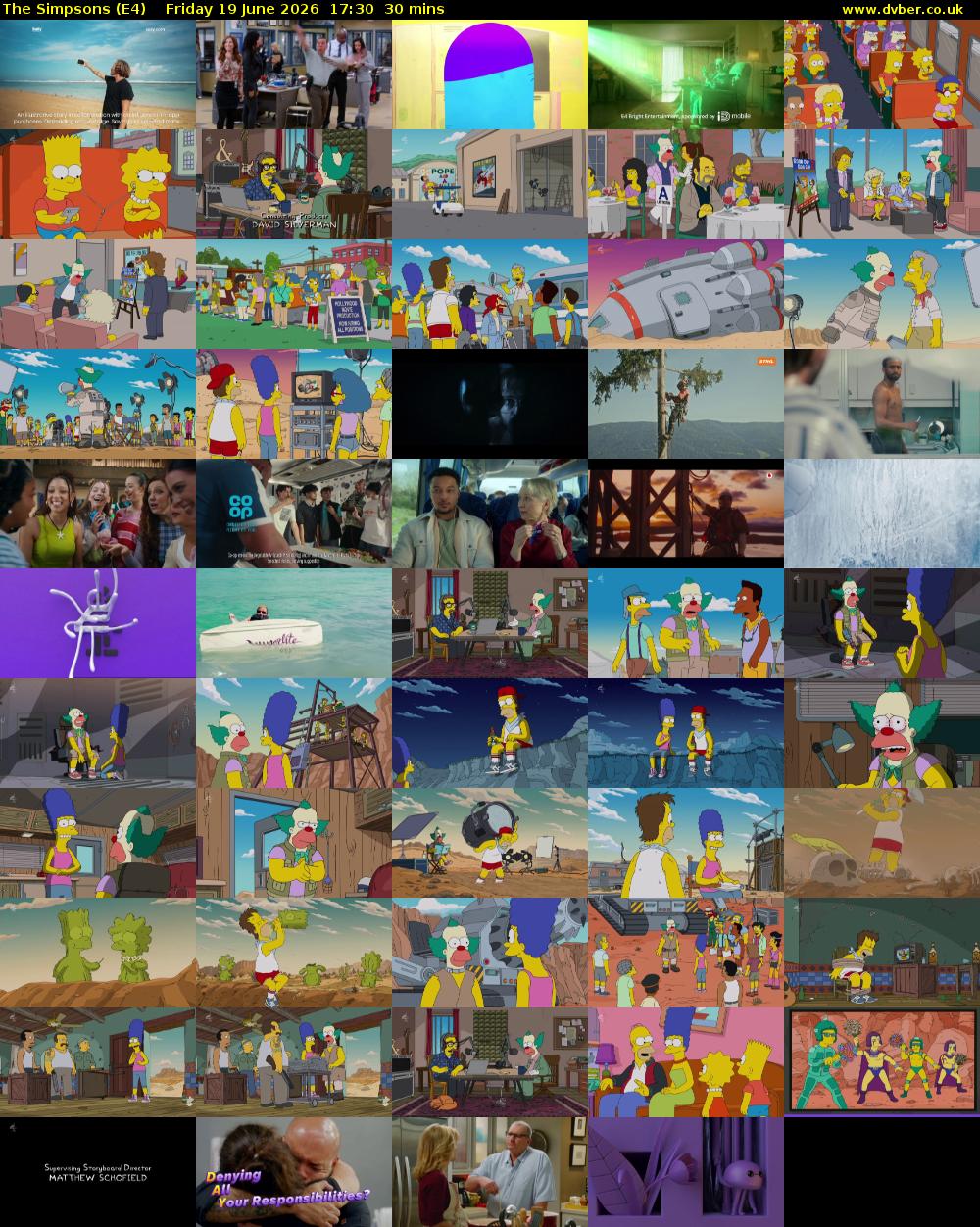 The Simpsons (E4) Friday 19 June 2026 17:30 - 18:00