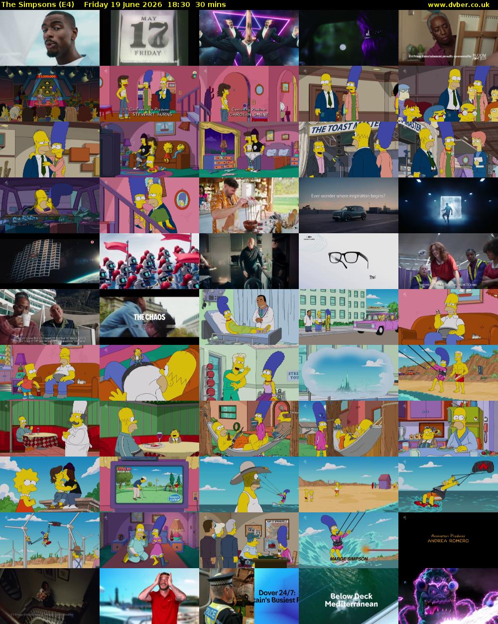 The Simpsons (E4) Friday 19 June 2026 18:30 - 19:00