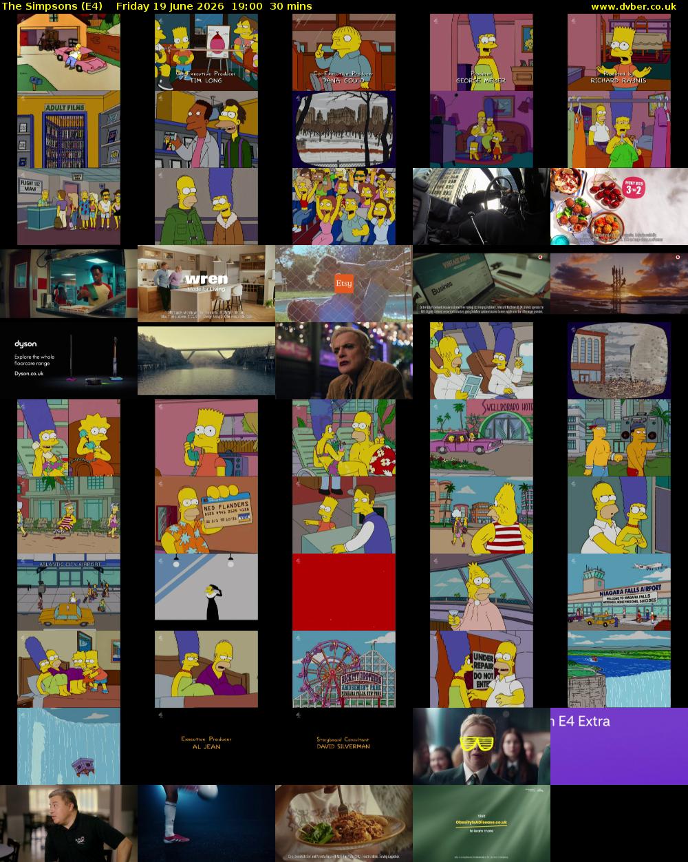 The Simpsons (E4) Friday 19 June 2026 19:00 - 19:30